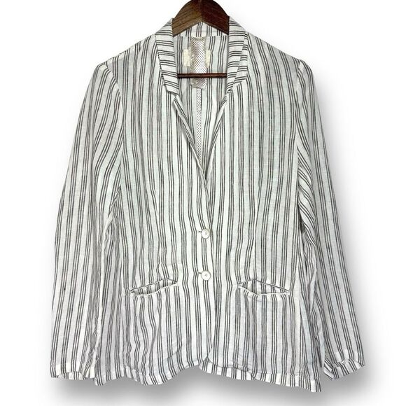Diega 100% Linen Cardigan Blazer Jacket Size M/L Lagenlook‎ Minimalist Neutral - Picture 1 of 7